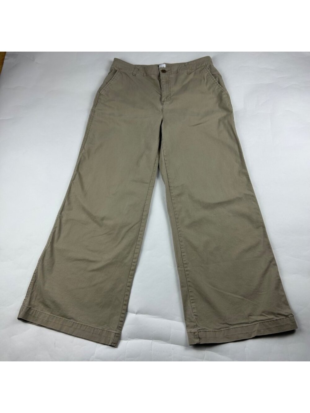 Gap Khaki Stretch Canvas High Rise Wide Leg Girlfriend Chino 12